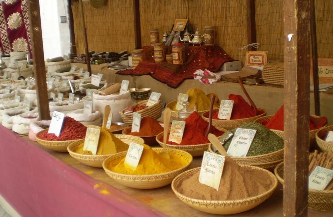 puestos de venta medievales, mercado medieval